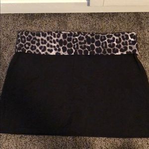 Black/leopard print skirt
